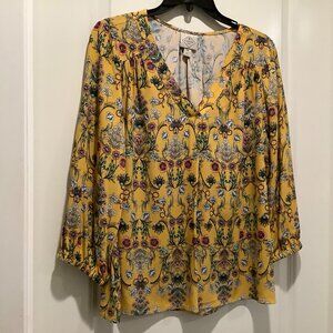 St. John's Bay Blouse, yellow, size medium